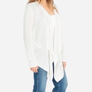Johnny Was Selah Draped Cardigan Crocheted White Size X-Small